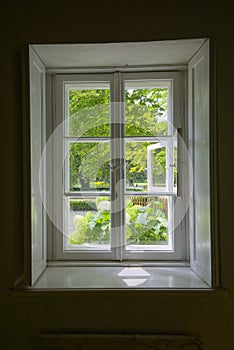 Window with view on garden