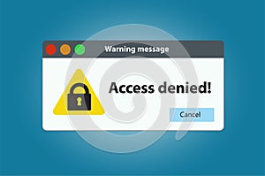 The window warning that access is denied.