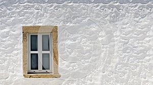 Window white in greek island for Background Patmos