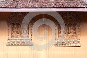 Window wood carving