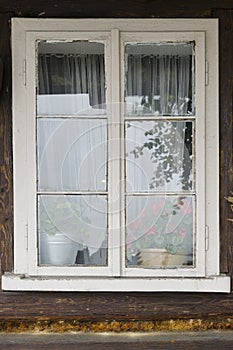 Window in wooden building