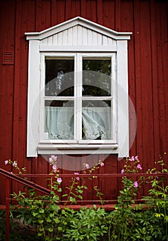 Window in wooden house, Sweden