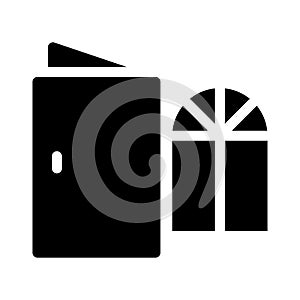 Windowdoor vector glyph flat  icon