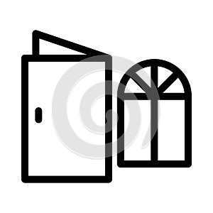 Windowdoor vector thin line icon