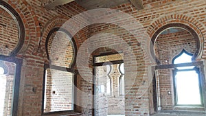 Windows of abandoned castle in Perak, Malaysia