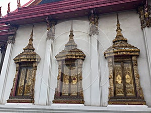 Windows Amarin Temple , Bangkok Thailand photo