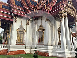 Windows Amarin Temple , Bangkok Thailand photo