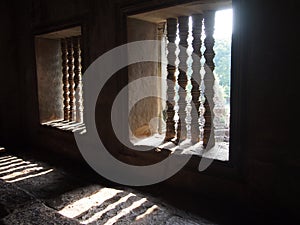 Windows in Angkor Wat in Siem Reap, Cambodia