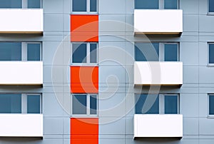 Windows and balconies of new residential building