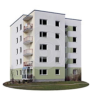 Windows and balconies of a standard residential house