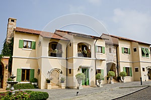 Windows, Balcony in House Tuscany Style, Italy, Europe