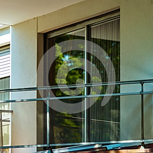 Windows and balcony, modern apartment house