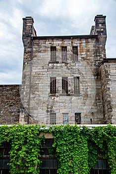 Windows with bars in a penitentiary