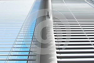 Windows with blinds