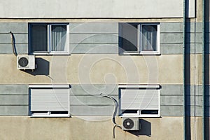 Windows on building wall texture