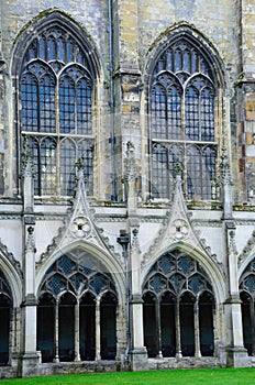 Windows in Cloisters Canterbury Cathedral