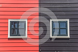 Windows of colorful houses