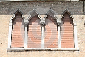 Windows with courtains in Venice