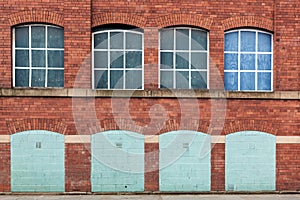 Windows,doors and brick wall