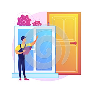 Windows and doors services abstract concept vector illustration.