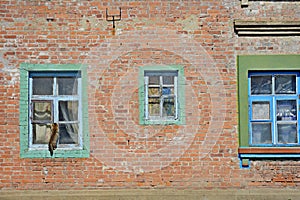 Windows and doors. Village Korenevka in the Gomel region. Gomel region. Belarus photo