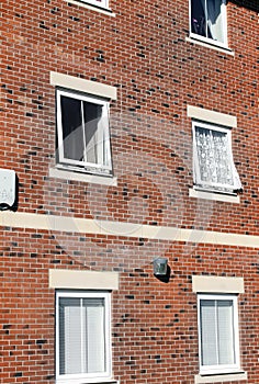 Windows on exterior of block of flats