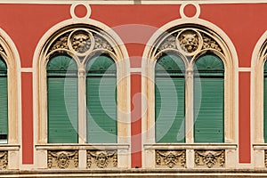 Windows. Facade. Republic Square. Split. Croatia