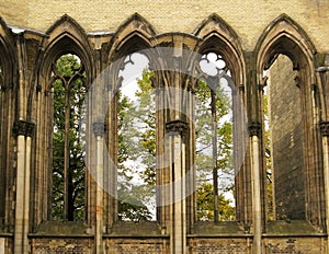 Windows of gothic cathedral