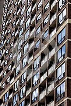 Windows in high-rise apartment block