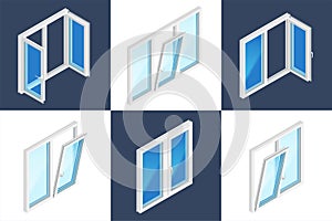 Windows Installation Isometric Design Concept