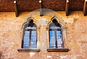 The windows of Juliet's house in Verona