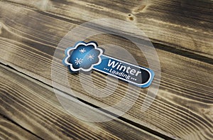 Windows loading sticker and snowflakes