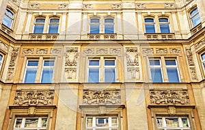 Windows of an old building, Prague