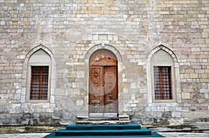 Windows and old door Stock Photo