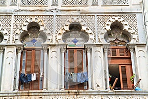 Windows in old Havana, Cuba