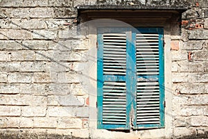 The windows of the old house in Duong Lam Village, Hanoi, Vietnam