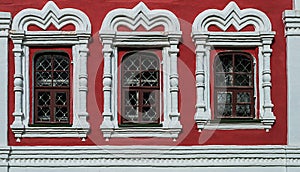 Windows of old orthodox church