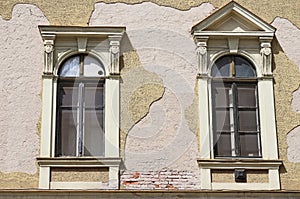 Windows of an old ruined building