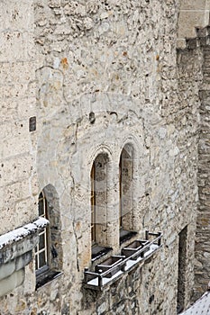 Windows in the old wall.