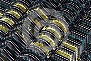 Windows of Petronas Twin Towers at night