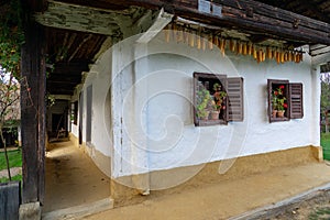 Windows in Pityerszer traditional village in ÃÂrsÃÂ©g Hungary