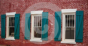 Windows on the Red  Brick Wall
