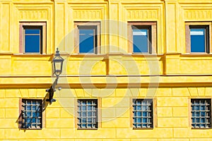 Windows in Stockholm`s Old Town. Architectural details