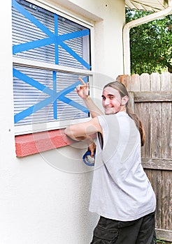 Windows Taped for Hurricane