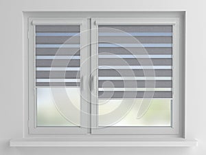 Day and Night Roller Blind, 3D illustration