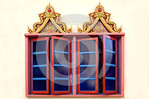 Windows of a Thai Buddhist Temple
