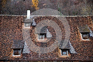 windows on a traditional rooftop