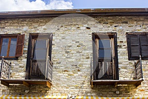 Windows and walls in the village of Lefkara
