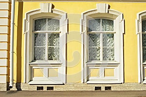 windows yellow wall building exterior architecture travel sunlight Sankt-Petersburg
