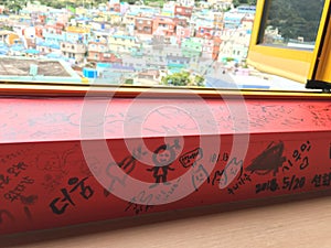 Windowsill with Graffiti at Gamcheon Culture Village